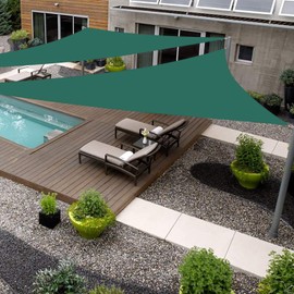 SHADEWIZ Custome Size 22' x 22' x 29' Green Sun Shade Sail swz12 Canopy Awning for Patio Backyard Lawn Garden Outdoor Activities UV Block Mesh Netting, We Can Make Custom Sizes