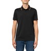 GUESS Mens Eco Quattro G Tape Polo, Jet Black/Coconut Latte