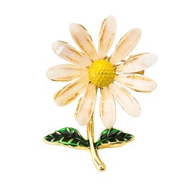 Daisy Flower Brooch Pin Sunflower Suit Lapel Pin Birthday Gifts for Women White Flower Pins for Clothes Accessories Girls Themed Gifts