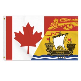3×5 FT Canada New Brunswick Flag, Novel Large 100D Canadian NB Province Outdoor Banner,Funny Doube Side Printing Decor For Patio Garden With Brass Gromment