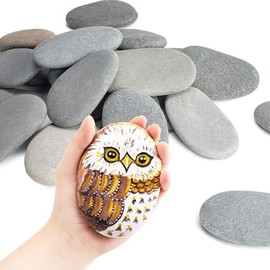 Simetufy 30 Pcs Extra Large 4-5 Inch Rocks for Painting, Flat Smooth River Stones for Art, Mandala, Natural Rocks to Paint for Kindness Stones Kids Craft