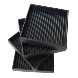 3X3 Square Rubber Furniture Caster Cups, TL-JIYPU Caster Cups with Anti-Sliding Floor Grip 4 PCS, Ideal Furniture Coasters, Floor Protectors Black, Non Skid Furniture Pads, Rubber Furniture Cups