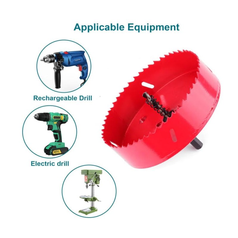 6-1/8Inch / 155mm HSS Bi-Metal Hole Cutter with Pilot Drill