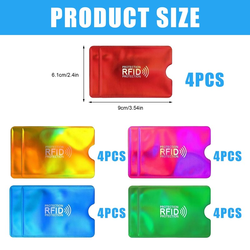 Pack of 20 RFID Blocker Card Case, Credit Card Case,