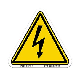 High Voltage Lightning Bolt Sign Business Safety Sticker (Warning Danger)