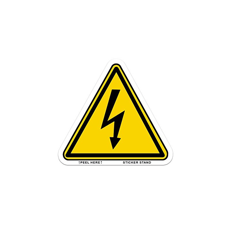 High Voltage Lightning Bolt Sign Business Safety Sticker (Warning Danger)