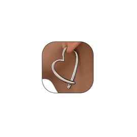 Big Heart Hoop Statement Earrings for Women,14K Gold Large Asymmetrical Love Shaped Drop Dangle Earrings Minimalist Earrings Accessories Gifts (Silver)