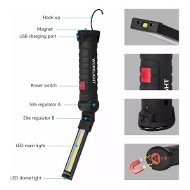 ABAB5079244 Luz De Trabajo Led Recargable Y Plegable, 2 Piezas