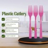 Unique Hot Pink Solid Plastic Forks (18ct) - Durable &
