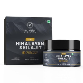 VedVision Pure Himalayan Shilajit Resin, 400mg A Grade High Potency with 75%+ Fulvic Acid & 85+ Trace Minerals, Pure Shilajit for Men & Women - with Lab Test Report - 75 Servings