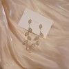 BSLVWG Crystal Leaf Drop Earrings Leaf Tassel Dangle Earrings Rhinestone