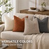 Chenille Throw Pillow Covers 18x18 Inch Orange, Set of 2