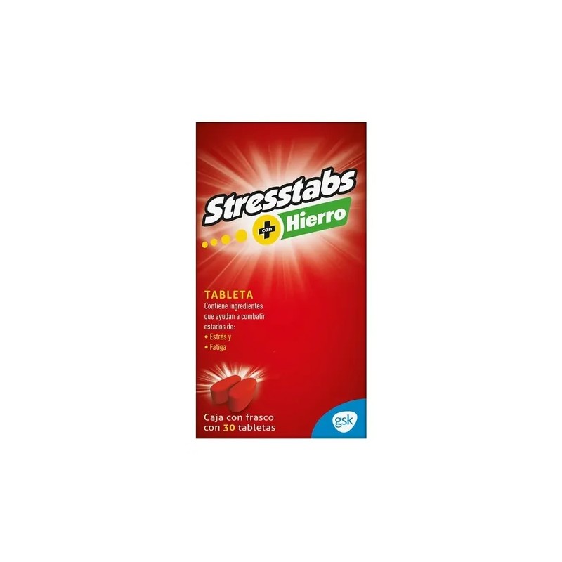 Stresstabs Multivitamínico Con Hierro Frasco Con 30 Tabletas Sin Sabor