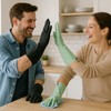 Petacffe Rubber Dishwashing Gloves for Kitchen 4 Pairs Cleaning Household