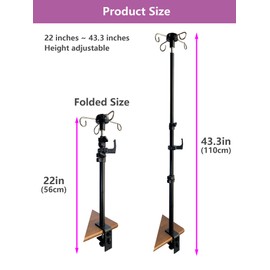 Portable IV Poles for Travel,IV Bag Pole Stand for Gravity Syringe,IV Pole,Feeding Tube Holder,Enteral Gastrostomy Telescopic Pole,NG Tube Supplies Accessories (43 Inchs with Hook)