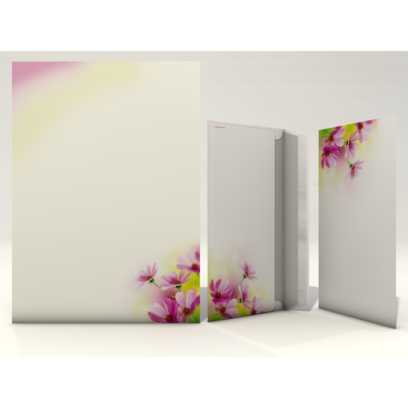 Writing Paper Set "Summer Flowers" 20 Sheets of A4 +