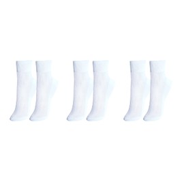 tittimitti 100% Mercerized Cotton Filo di Scozia Women's Ankle Socks 3-Pack. Made in Italy (EU 41-42 (10-11.5), White (3-Pack))