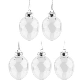 Ideen mit Herz Eggs for filling, transparent Easter eggs for hanging, acrylic eggs, including 5 hangers, diameter 6.5 cm x 9.8 cm high, pack of 5