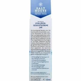 SALTHOUSE Dead Sea Hyaluronic Face Cream 24h Dry Sensitive Skin 50 ml