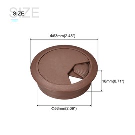 METALLIXITY Cable Cord Grommet (53mm/2.09") 10Pcs, Plastic Round Cable Hole Cover Wire Organizer - for Home Desk Cable Wire Management, Brown