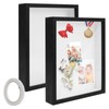 2 PCS Shadow Box Frames Wood Shadow Boxs Display Cases