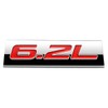 Auto Dynasty Chrome Finish Metal Emblem 6.2L Badge, (Red Letter)