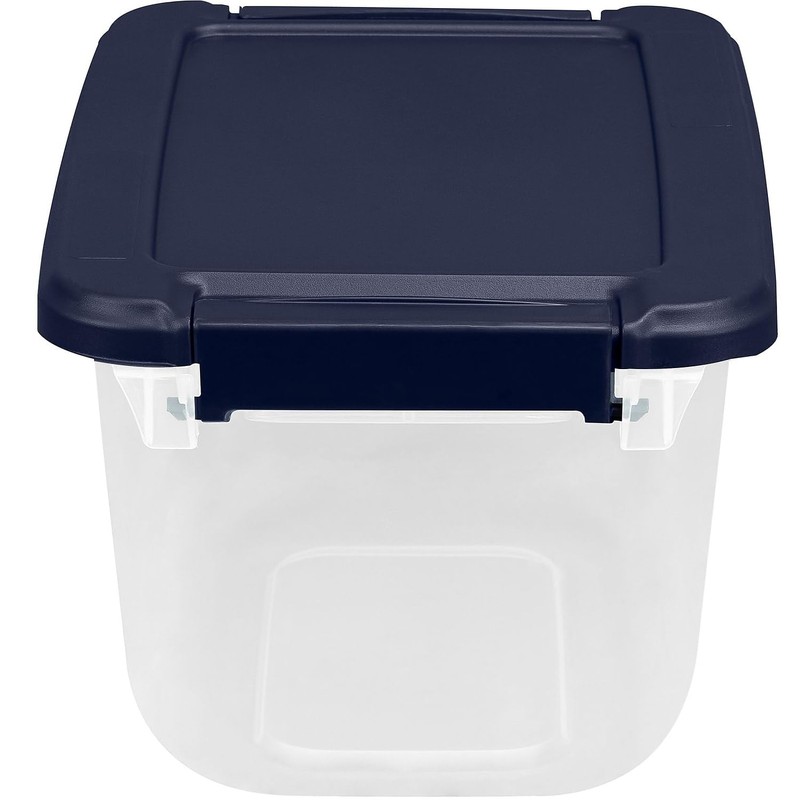 Hefty Home Logic 6.5 Qt. Latch Lid Storage Tote, Clear/White,