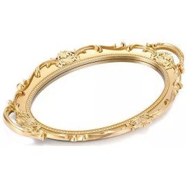 Sooyee Decorative Tray,Bathroom Tray Vanity Tray Decor, Gold Tray Mirror Tray