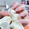 Petal Fog Light [Handmade Nail Tip] Magnetic Gel - Coffin