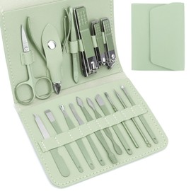 Nail Clipper Stocking Stuffers Manicure Set Nail Supplies Cuticle Cutter Nail Clipper Set Mens Gifts Mens Manicure Set Toe Nail Clippers for Thick Nails Gifts for Husband 16pcs Christmas Travel Gift