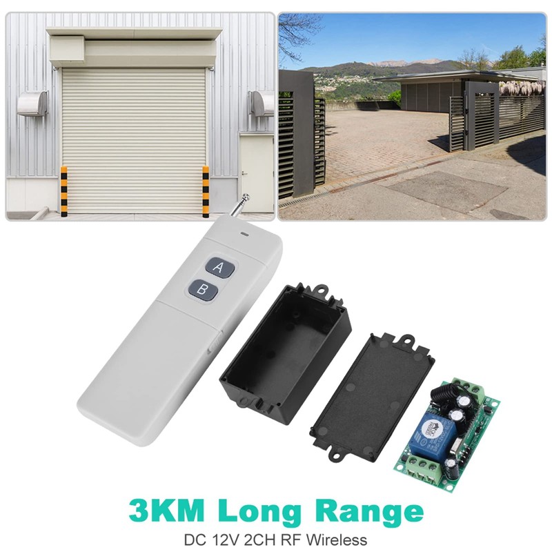 DC 12V 2CH RF Wireless Remote Control Switch System Transmitter