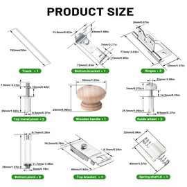 DistancePower 30IN Bi-fold Door Track Kit, 1Kit White Bi-fold Door Hardware kit with Track Closet Door Track Repair Tool Kit Included Full Accessories for Double Door, Folding Door, Accordion Door