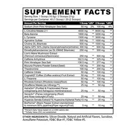 Underground Bio Labs Panda Supps Skull Nootropic Pre Workout, 3 fuentes de cafeína para la concentración, aumento de masa muscular masivo, energía... 