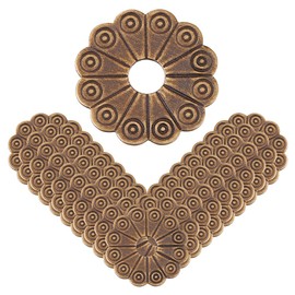 SUPERFINDINGS Pack of 20 Brass Washers for the Back Plate 2.4 cm Classic Furniture Decoration Seal Flowers Hardware Accessories for Box Handles Knobs Furniture Cabinets Antique Bronze