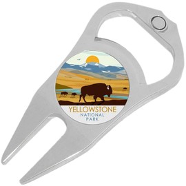 NewCharms Yellowstone National Park Golf Ball Marker Divot Repair Tool Bottle Opener