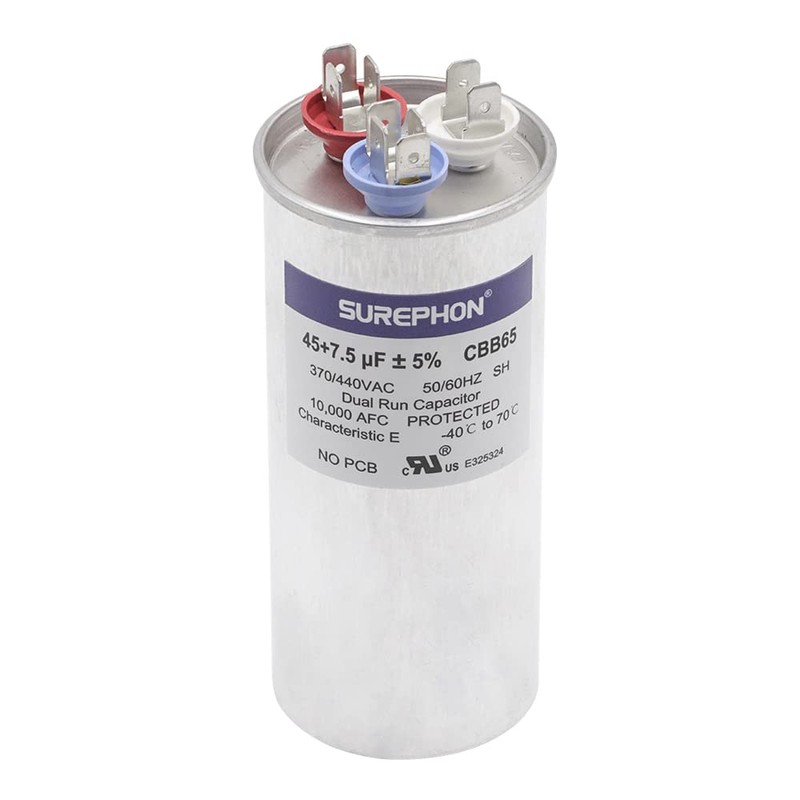 SUREPHON 45/7.5 Mfd Ac Capacitor 370V or 440V 50/60Hz CBB65B