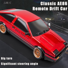 Moonzeamus 1:18 AE86 Model LD1801 RC Drift Car 1/18 2.4G Remote Control on Road ESP Gyroscope LED Mini RC Racing Cars (Red)