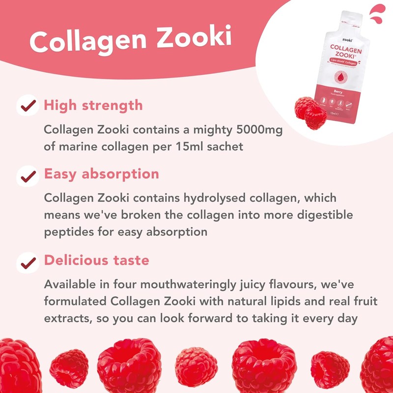 Zooki Marine Collagen Sachets – 5,000mg High-Strength Collagen for Skin,