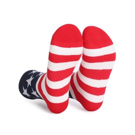 American Flag Socks for Men or Women 4th July Middle Socks Star and Stripe Fourth St Red White Blue USA Socks Patriotic Freedom Day Gifts