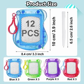 ailixinda 12PCS Mini Magnetic Drawing Board for Kids,Erasable Sketch and Writing Pad with Backpack Keychain Clip,4 Colors Mini Doodle Board Set for Boys Girls,Birthday Party Favor & Goodie Bag Filler