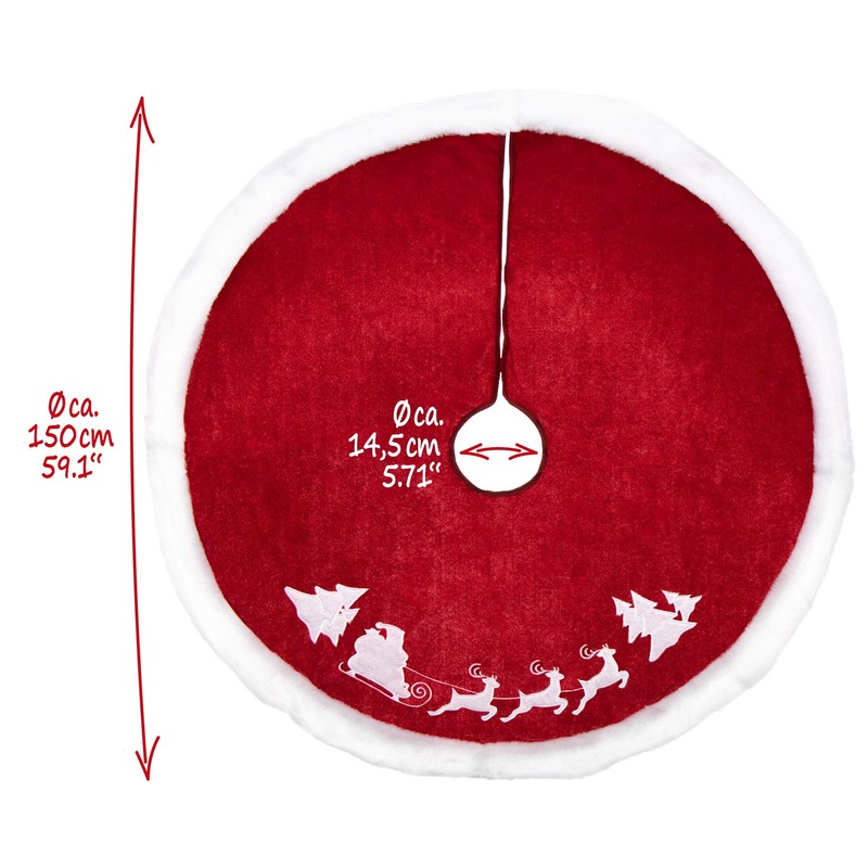 com-four® High-quality Christmas Tree Skirt to Protect Against Pine Needles,