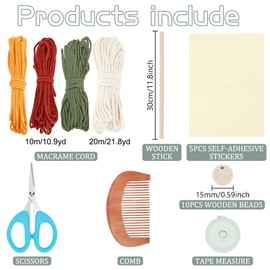 FREEBLOSS DIY Macrame Leaves Wall Hanging Kit Beginners Macrame Kit Autumn Leaf Woven Tapestry Feather Wall Hanging DIY Macrame Kit for Beginners Adults Birthday Gift