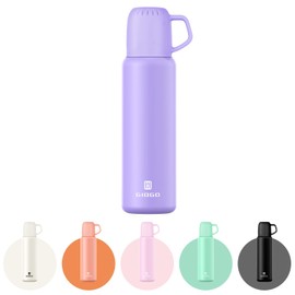 Vacuum Insulated Water Bottle Thermo with Cup 648ml/22oz Stainless Steel Thermal Water Bottles Water Thermo Flask Thermo for Hot and Cold Drinks Coffee Water (Purple,Single)