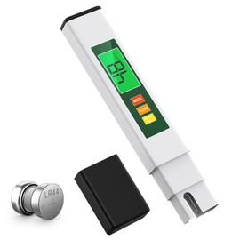 TDS Water Tester, 4 in 1 TDS Meter Digital Water Tester for Drinking Water, Professional 0-9990ppm PPM EC & Temp Water TDS Meter for Home & Travel Regular Water Quality Testing White & Green 6 in