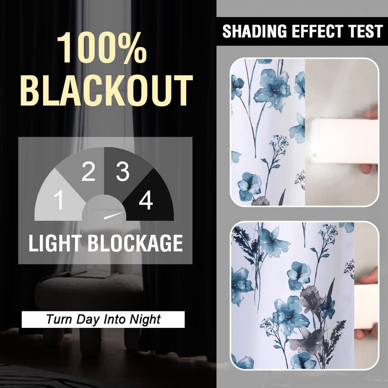 H.VERSAILTEX 100% Blackout Curtains 63 inch Length 2 Panels Set