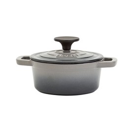 Smith & Clark Ironworks Enameled Cast Iron Dutch Oven Pot with Lid (1 Quart, Gray)