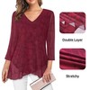 SHEKINI Womens Dressy Tunic Tops V Neck 3/4 Sleeve Blouse