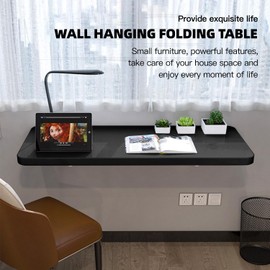 Folding Wall Table Wall Mounted Folding Table Wall Folding Table Drop Down Wall Mounted Table Suitable for Office Study Bedroom Kitchen Dining Room Laundry And Other Places Black 47.2"D x 11.8"W