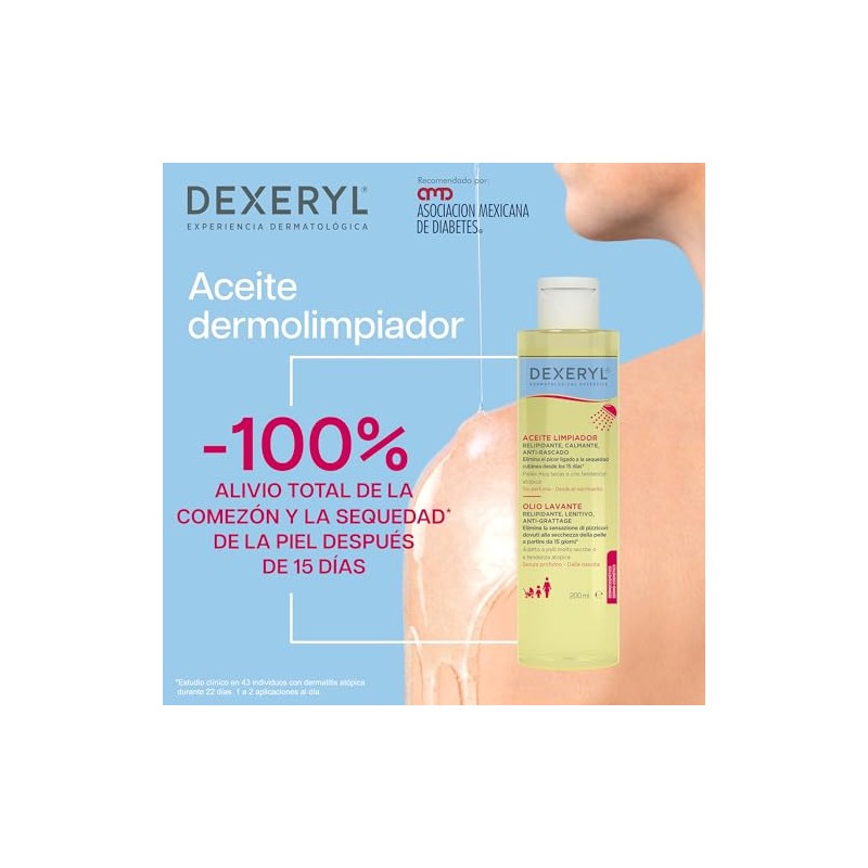 Dexeryl, Aceite dermolimpiador emoliente, 200ml