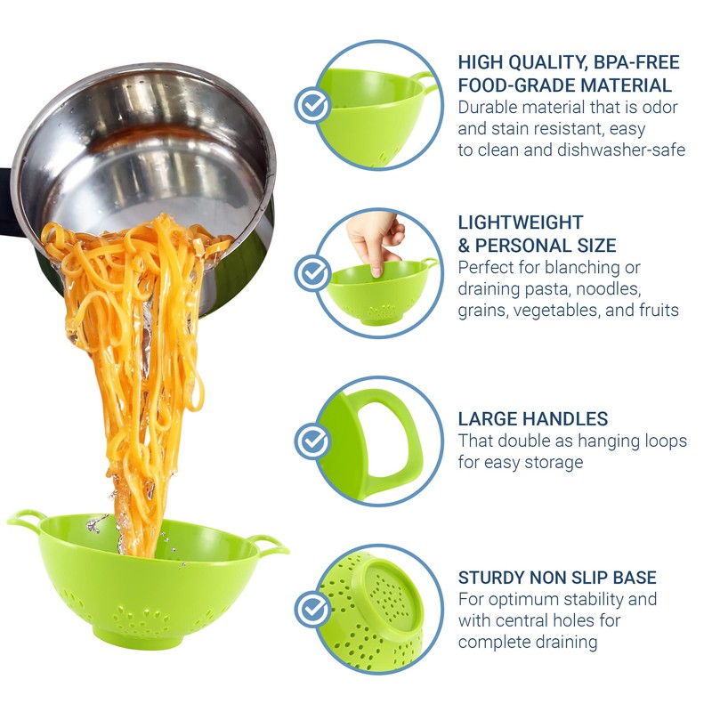 Meadow Lane Goods 6-Inch, 3 Cup Personal Colander With Dual
